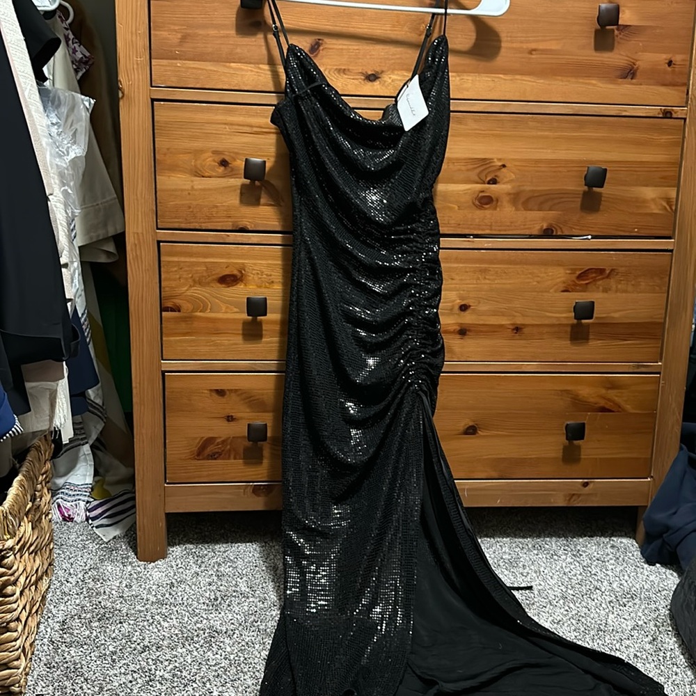 Women’s ‘Line and Dot’ sequin maxi dress